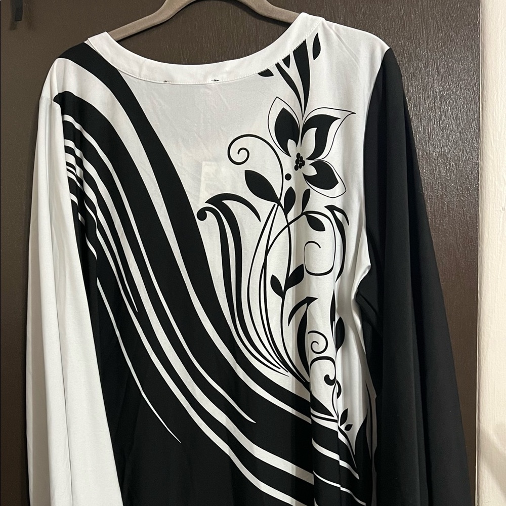 ‘AS’ Flare Sleeve Bar Neck Tunic (Plus)